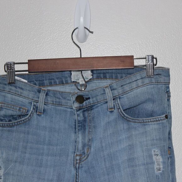 Current Elliott The Fling Ripped Patchwork Slim Boyfriend Jeans Women Size 26 - Picture 4 of 12